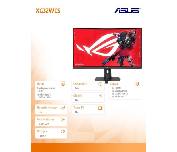 ASUS ROG Strix XG32WCS - 1293187 - zdjęcie 2